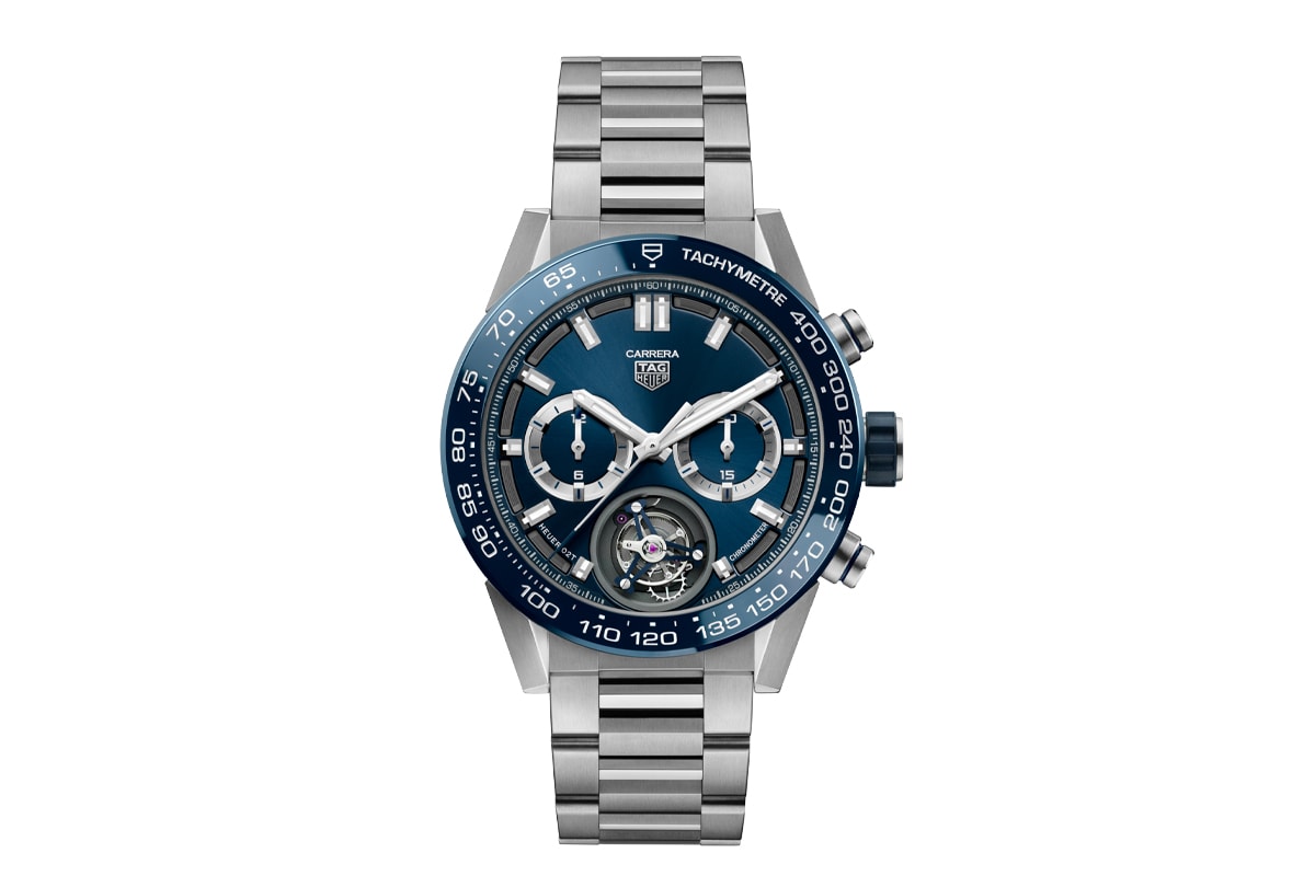 2021 Tag Heuer Carrera Heuer 02 Tourbillon Blue Dial First Look Tag Heuer Carrera Sport Carrera Tourbillon CAR5A8C new 2021 Carrera Tourbillon- the first Heuer 02T model to have a conventional dial skeleton dial Jean-Claude Biver