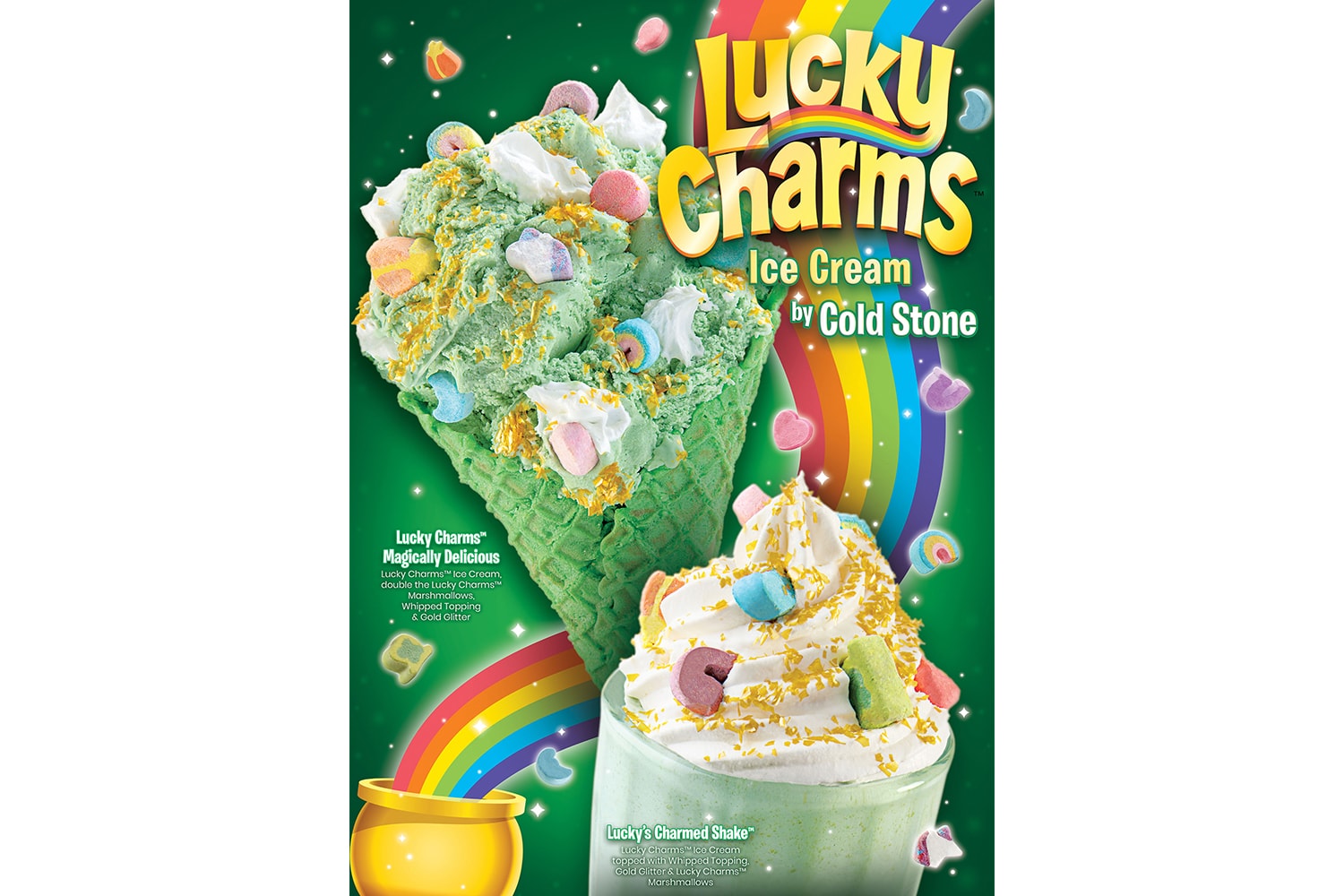 Turn Milk Green Lucky Charms St. Patrick’s Day Release Crocs Candy Land Cold Stone Creamery Info Hasbro CharmWorld Candy Land Info