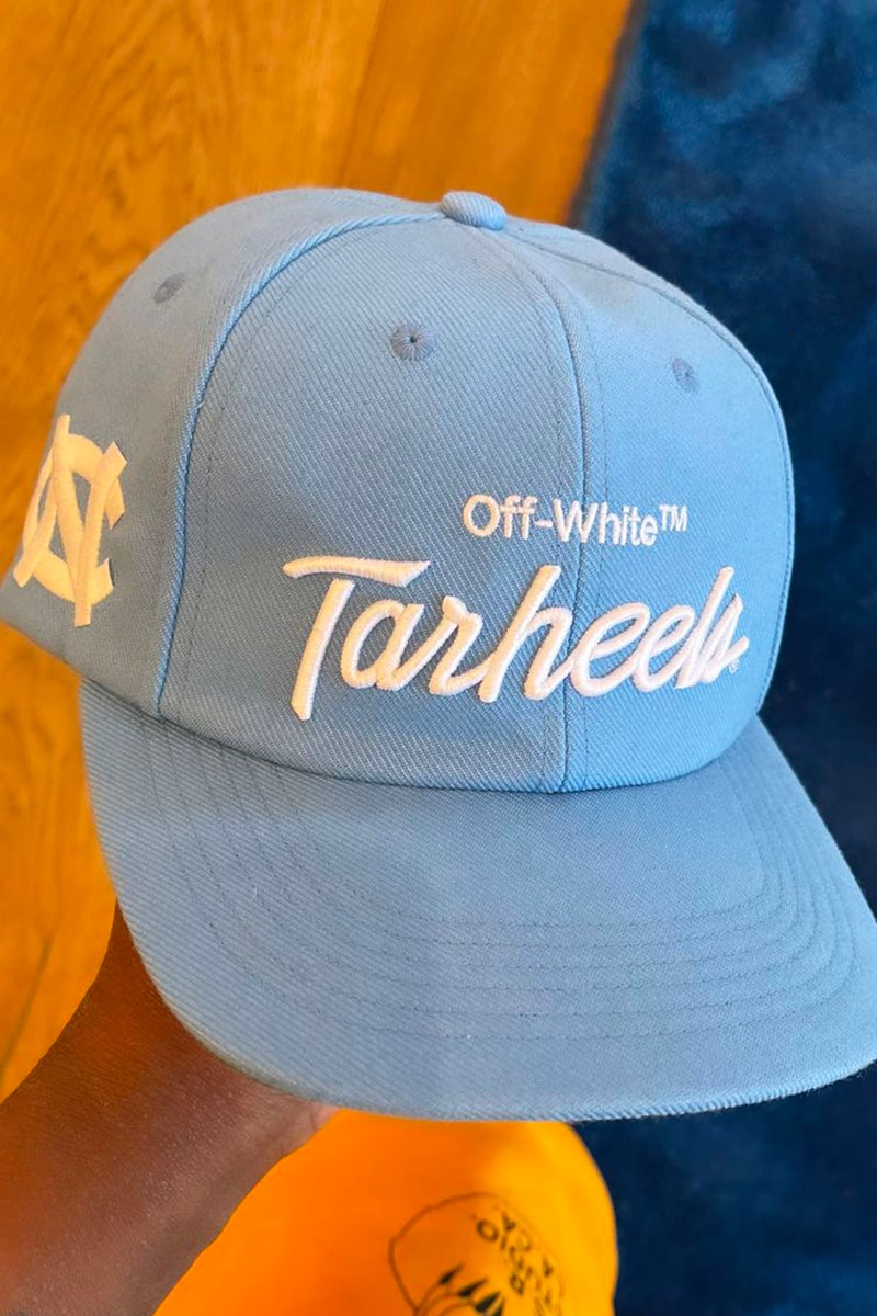 Virgil Abloh just Don UNC Tar Heels Cap Teaser don c cap hat streetwear menswear spring summer 2021 collection ss21 off white accessories info