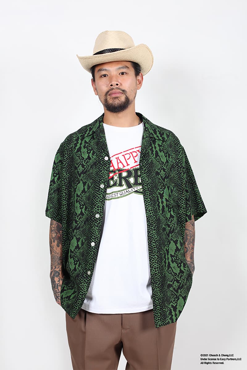 wacko maria ss21 apparel collection release info store list buying guide price photos shirts button up jacket blazer snakeskin polka dot patterns coat jacket hoodie tecate the silence of the lambs nanga dickies basquiat tim lehi cheech and chong larry clark tulsa