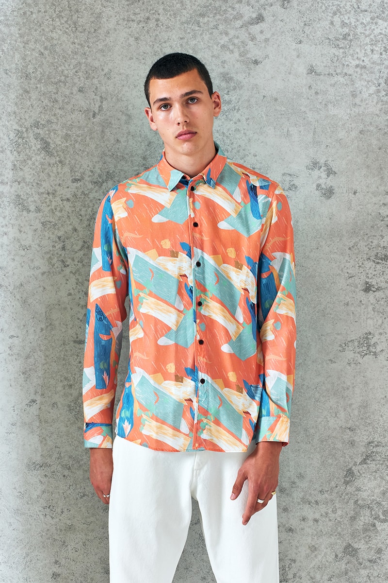 wax london spring summer 2021 sweden minimal london british summer italian relaxed Riviera swim shorts shirts button recycyled sustainable french mill france green energy  