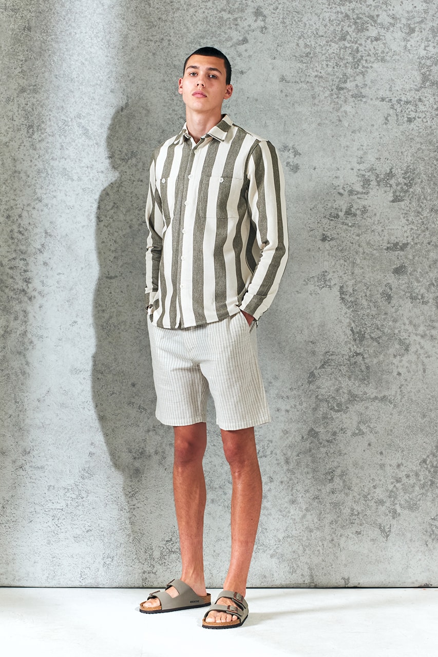 wax london spring summer 2021 sweden minimal london british summer italian relaxed Riviera swim shorts shirts button recycyled sustainable french mill france green energy  