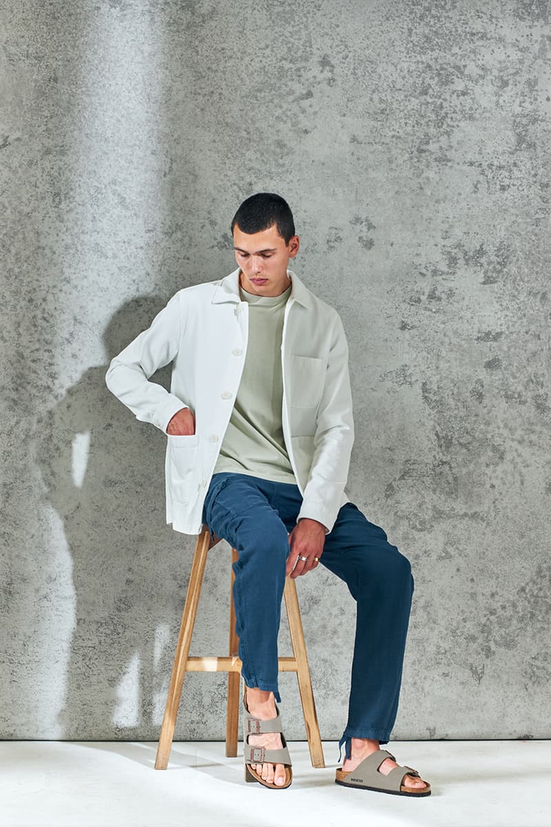 wax london spring summer 2021 sweden minimal london british summer italian relaxed Riviera swim shorts shirts button recycyled sustainable french mill france green energy