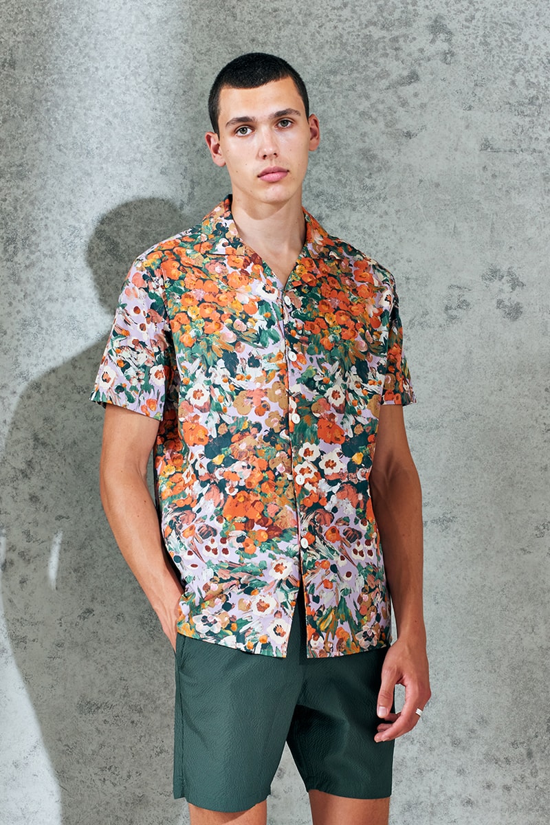 wax london spring summer 2021 sweden minimal london british summer italian relaxed Riviera swim shorts shirts button recycyled sustainable french mill france green energy  