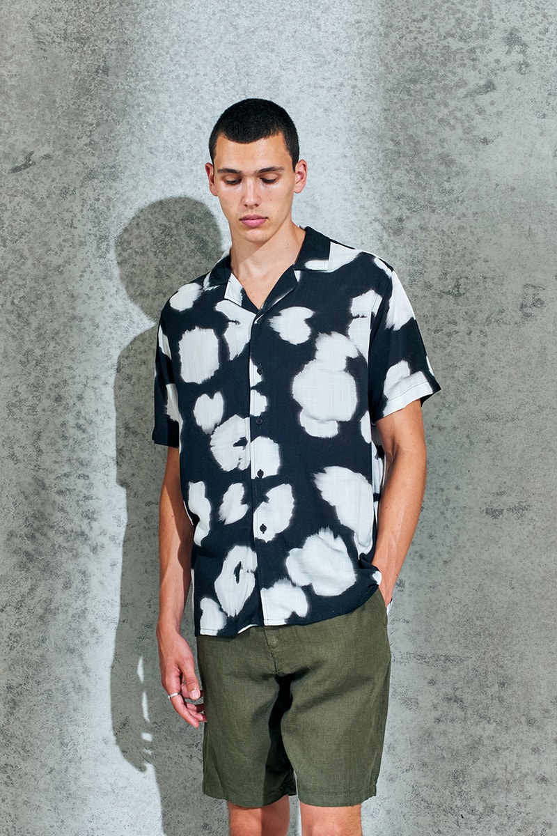 wax london spring summer 2021 sweden minimal london british summer italian relaxed Riviera swim shorts shirts button recycyled sustainable french mill france green energy  