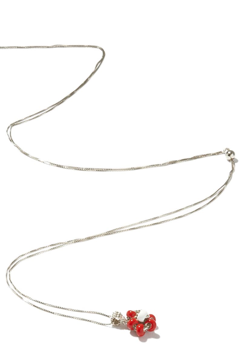 Bottega Veneta Floral Beaded Sterling Silver Box Chain Necklace Daniel Lee Necklaces Jewellery Jewelry MatchesFashion.com Expensive Rare Limited Edition Accessories Silver Hardware Braided Rope