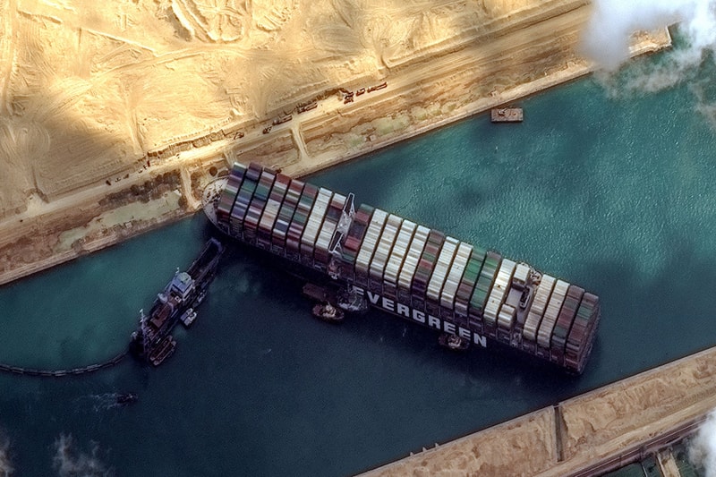This Web App Lets You Stick the Ever Given Ship Anywhere in the World suez canal cargo container glitch microsoft flight simulator