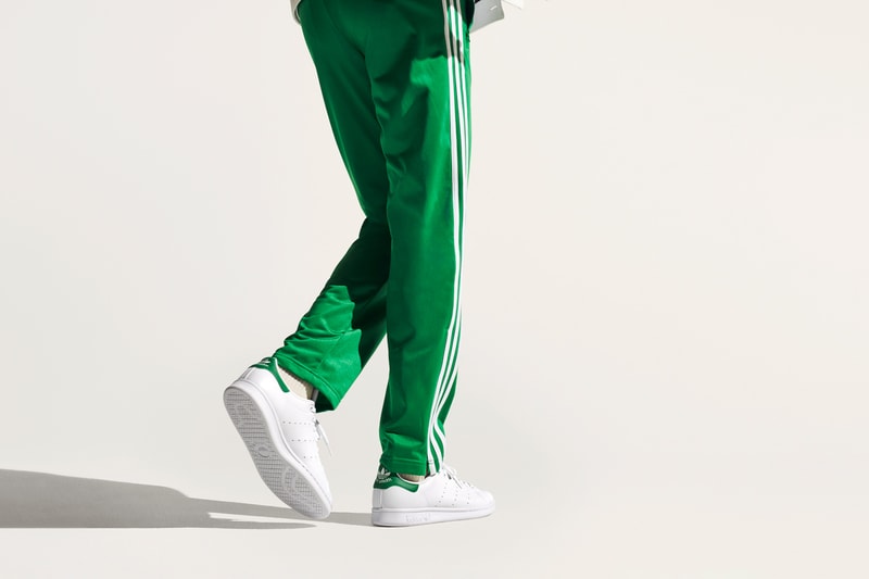adidas stan smith primegreen trainers in white & green