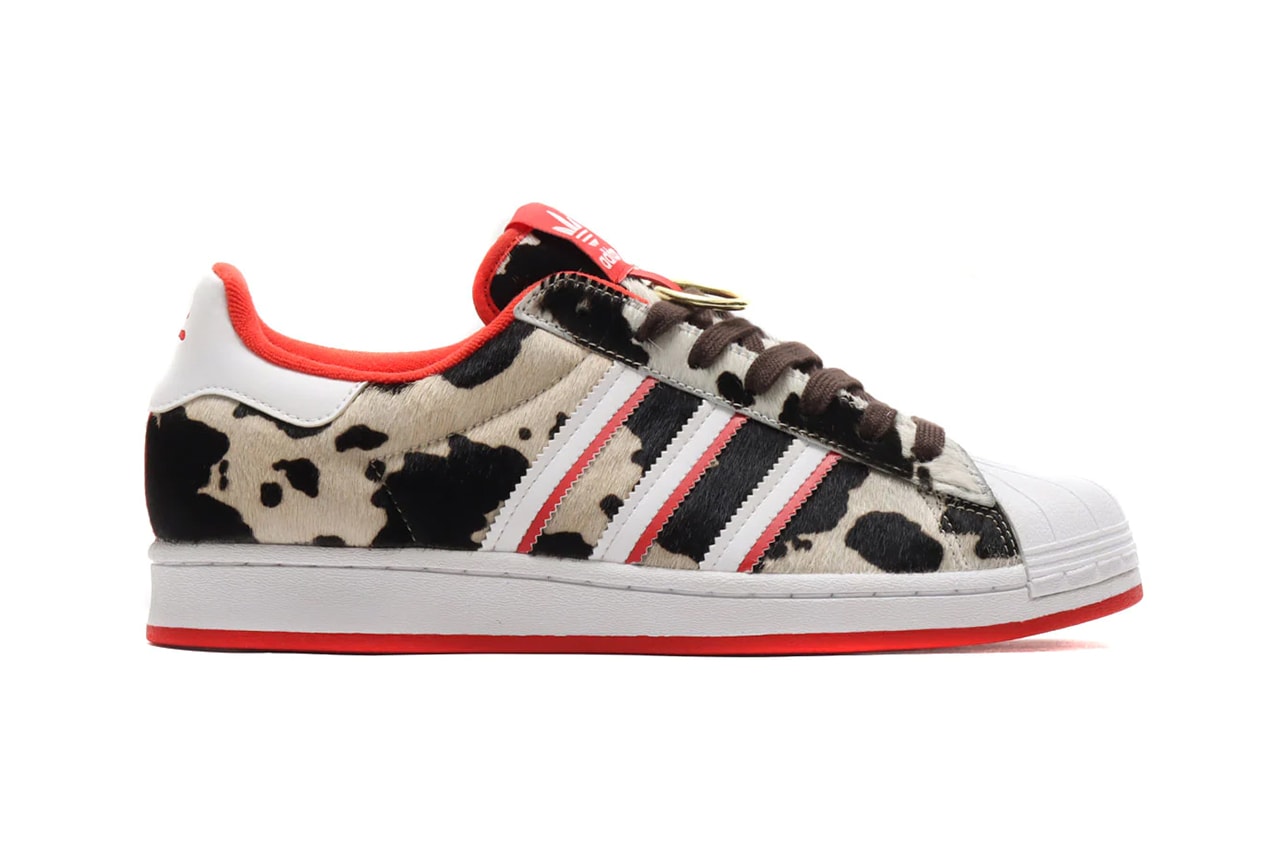 adidas superstar chinese new year cow pattern white rush red off white FY8798 release info store list buying guide atmos price photos