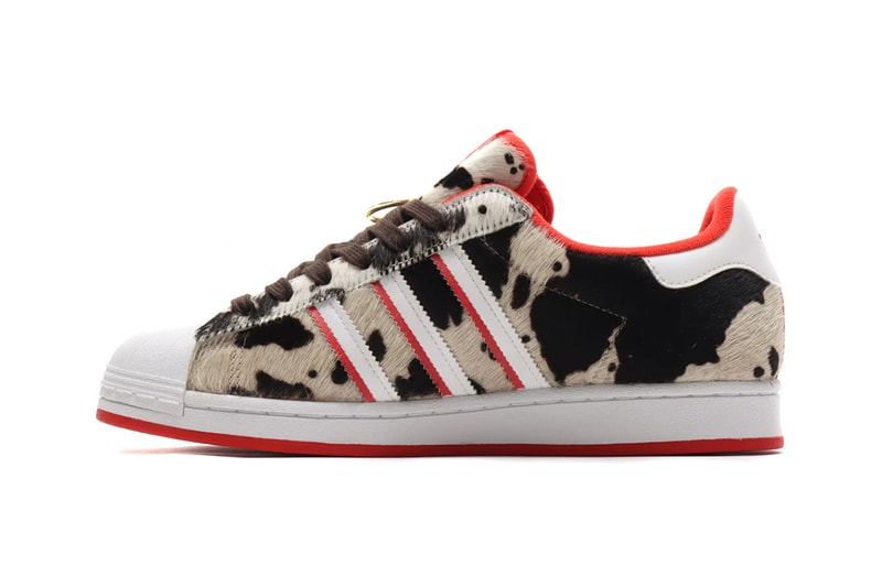 adidas superstar chinese new year cow pattern white rush red off white FY8798 release info store list buying guide atmos price photos