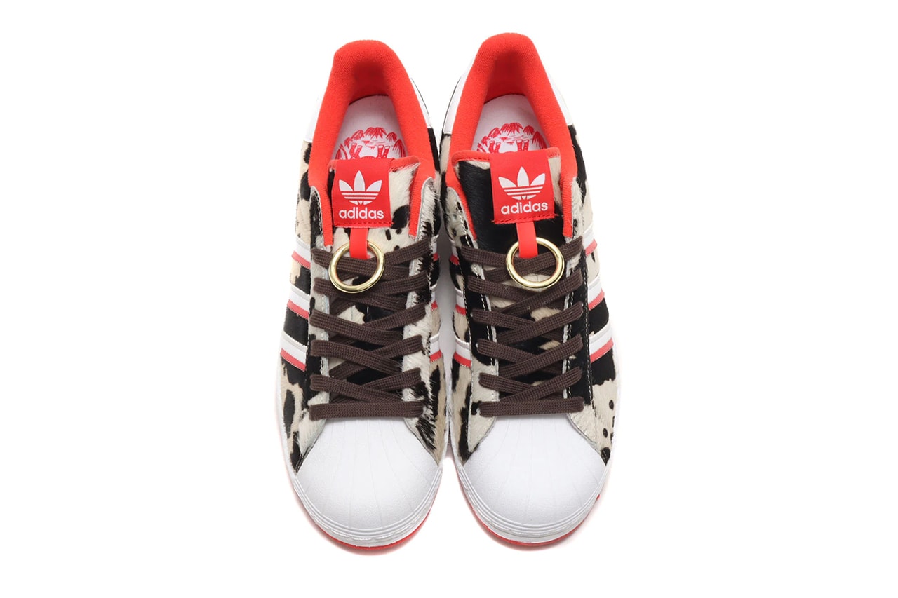 adidas superstar chinese new year cow pattern white rush red off white FY8798 release info store list buying guide atmos price photos