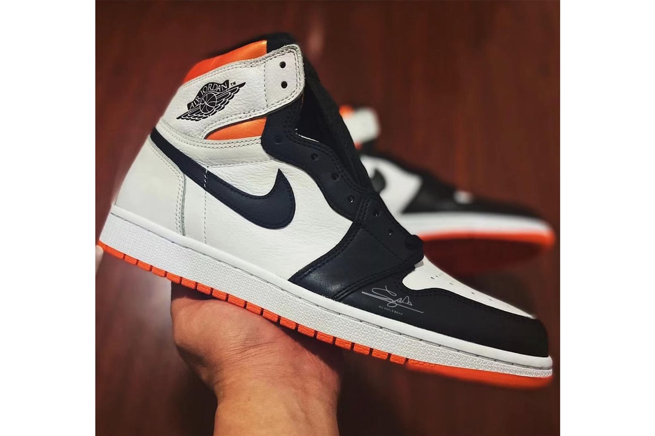 air michael jordan brand 1 electro orange black white 555088 180 summer 2021 official release date info photos price store list buying guide