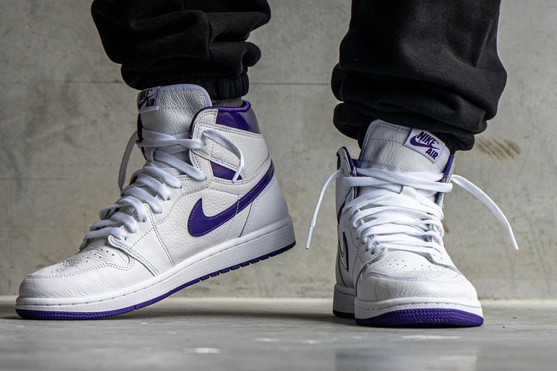 air michael jordan brand 1 white metallic purple womens CD0461 151 official release date info photos price store list buying guide