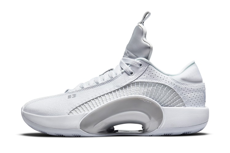 Air Jordan 35 Low Releases In No-Frills "White/Metallic Silver"