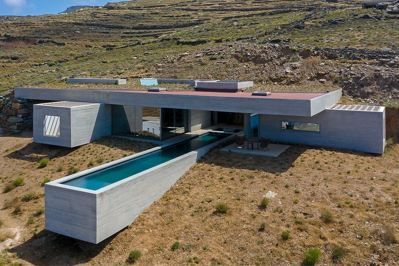 Artside Dallas Architects Unveils Latest Contemporary Hillside Greek Home "The Lap Pool House" Titos Greece Contemporary Modern Home Pool Cliffside Moutnains