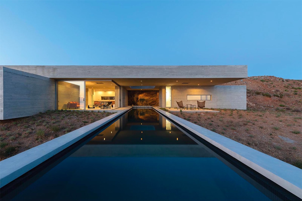 Artside Dallas Architects Unveils Latest Contemporary Hillside Greek Home "The Lap Pool House" Titos Greece Contemporary Modern Home Pool Cliffside Moutnains