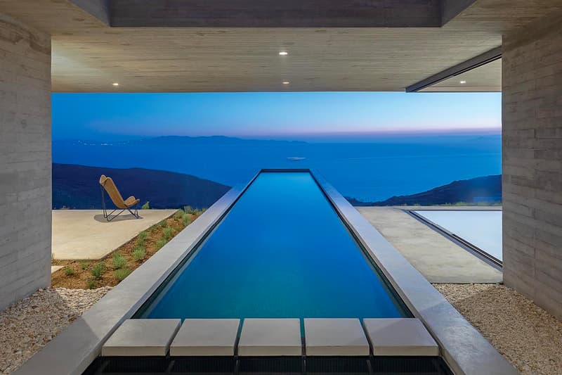 Artside Dallas Architects Unveils Latest Contemporary Hillside Greek Home "The Lap Pool House" Titos Greece Contemporary Modern Home Pool Cliffside Moutnains