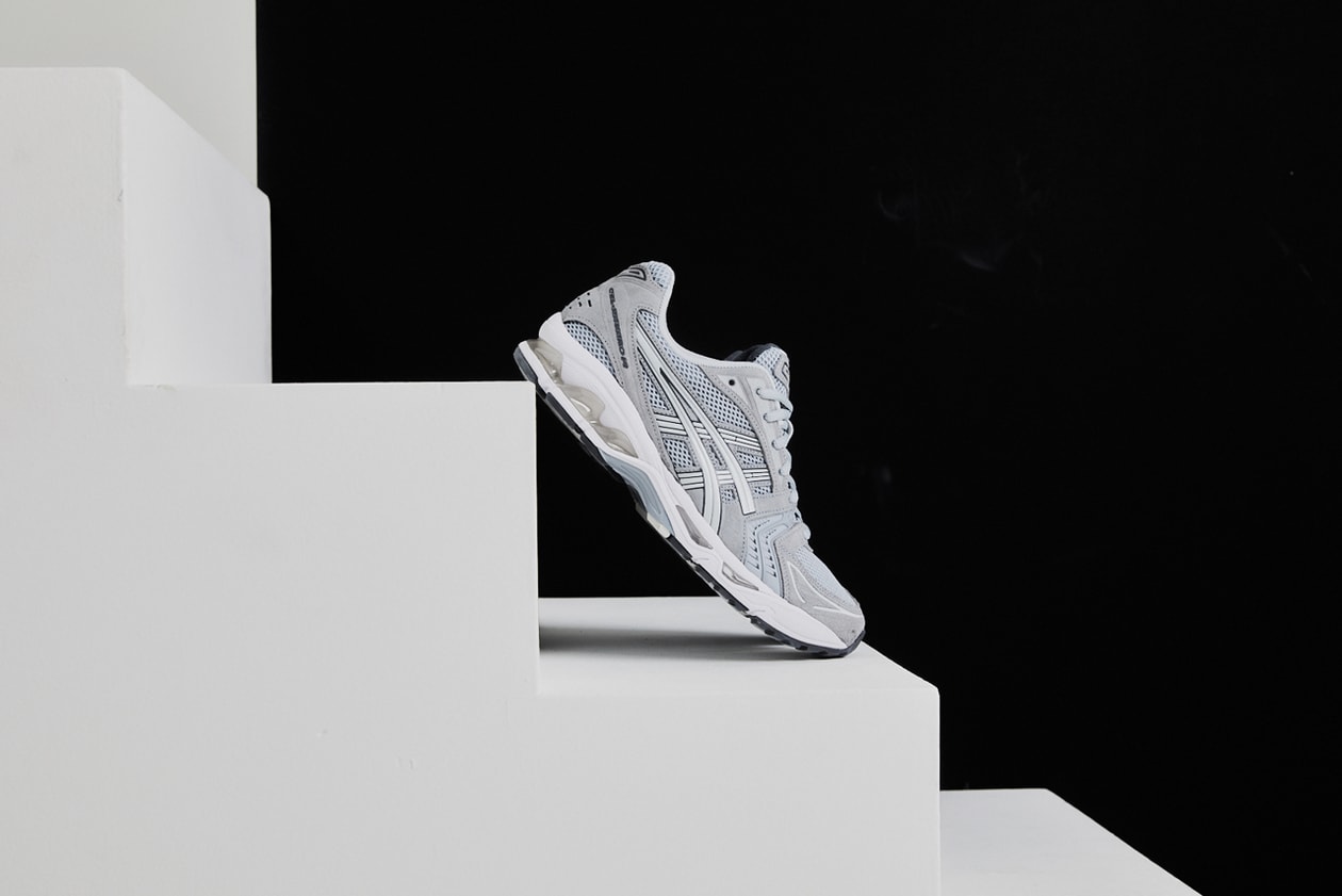 ASICS GEL-KAYANO™ suede mesh contruction Series Toshikazu Kayano 14 Hidenori Yamashita construction improved upper metallic silver flare reflective nostalgia 2000s aesthetic running performance shoe style sneaker