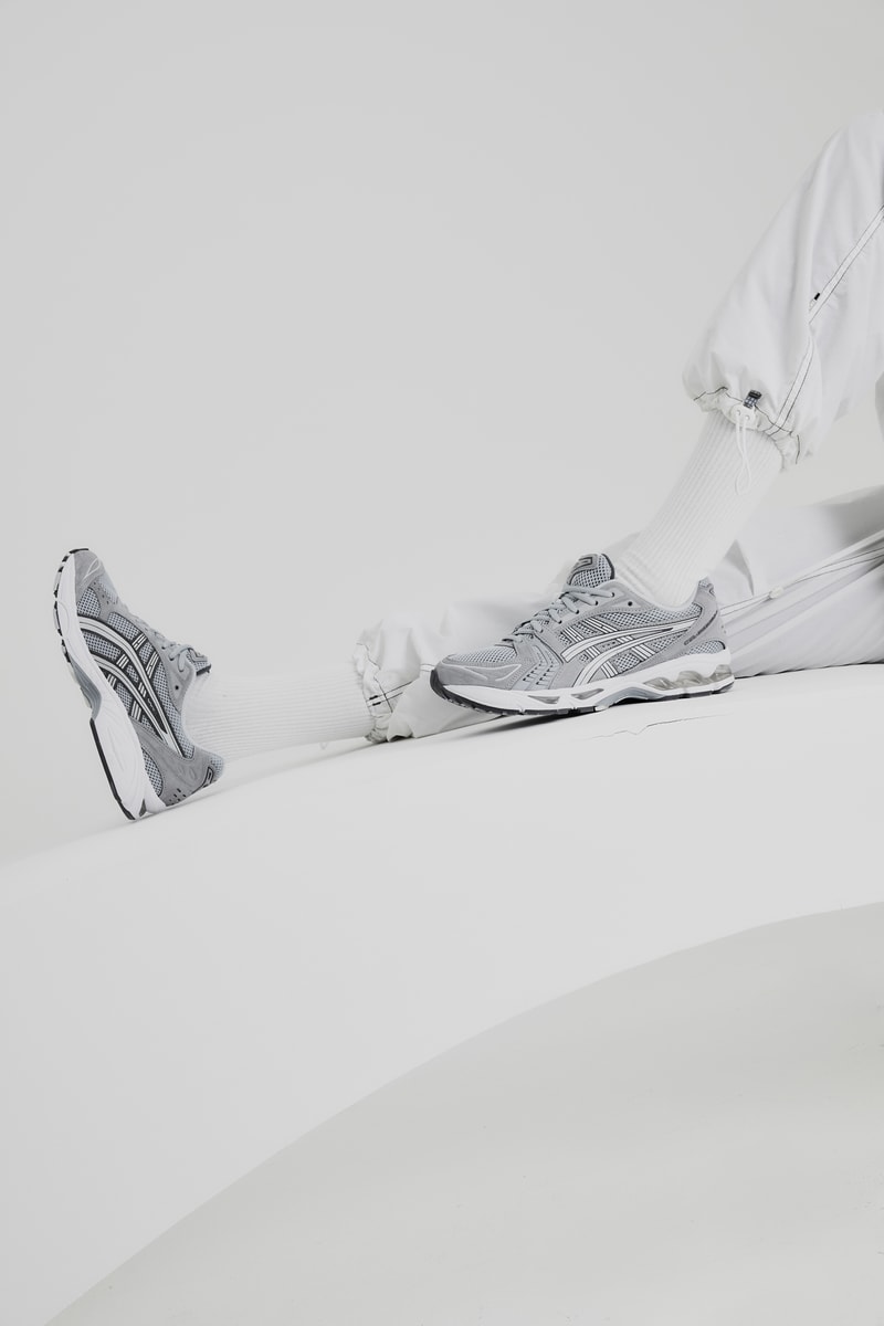 ASICS GEL-KAYANO™ suede mesh contruction Series Toshikazu Kayano 14 Hidenori Yamashita construction improved upper metallic silver flare reflective nostalgia 2000s aesthetic running performance shoe style sneaker