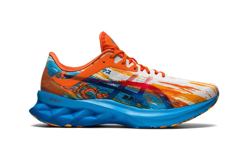 Asics novablast orange blue digital aqua running sneakers trainers when do they drop