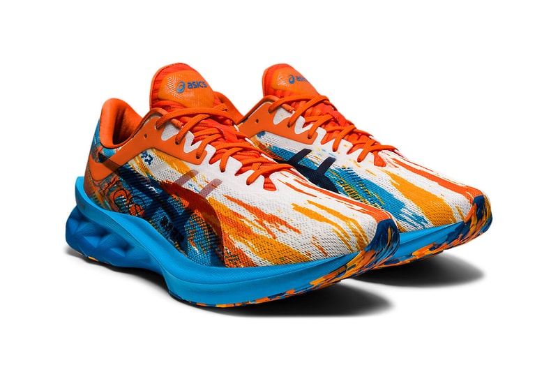 Asics novablast orange blue digital aqua running sneakers trainers when do they drop