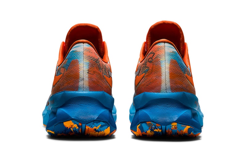 Asics novablast orange blue digital aqua running sneakers trainers when do they drop