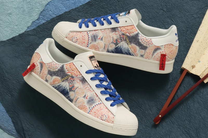 atmos adidas originals superstar mt fuji collaboration cream white red blue gx7791 official release date info photos price store list buying guide