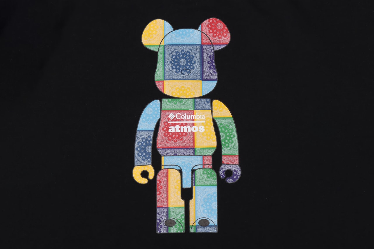 atmos columbia bandanna collection jackets shorts pants t shirts medicom toy bearbrick blue purple yellow red green black white official release date info photos price store list buying guide