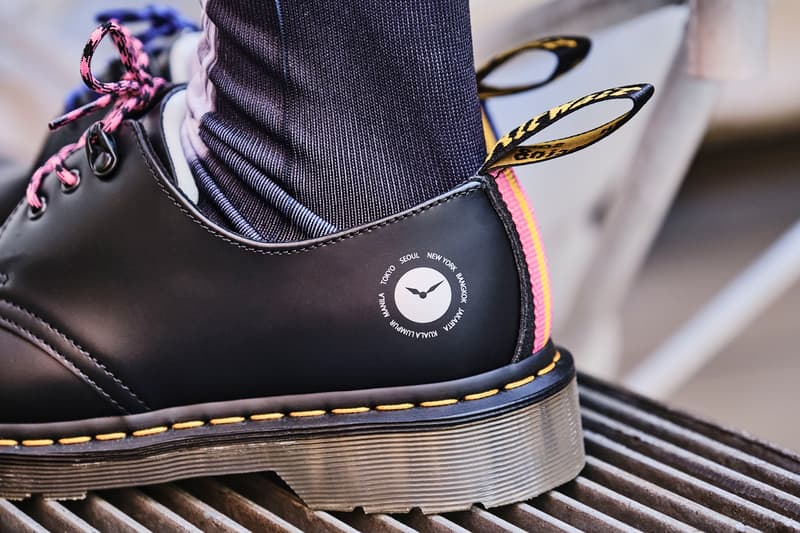 atmos dr martens doc 1461 shoe combs boot black purple pink yellow official release date info photos price store list buying guide