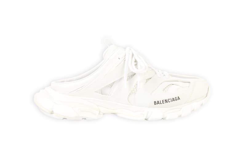 Balenciaga Track Mule Black White Beige Sneaker Footwear Mules Release Information First Look Drop Date Demna Gvasalia Vetements Triple S Shoe Work From Home Comfort Cozy Lazy Indoor Slippers Sandals Backless YouTube Facebook Google Twitter TikTok Trends Viral Meme