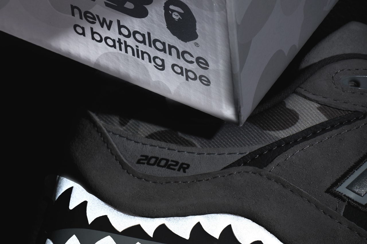 bape a bathing ape new balance 2002r shark camo official release date info photos price store list buying guide