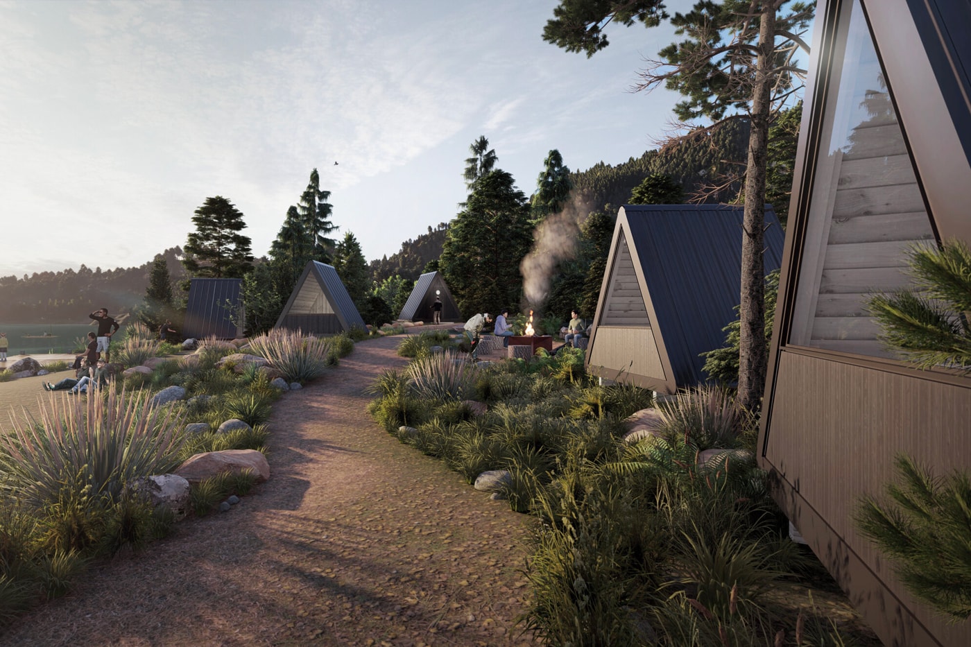 Bivvi Camp Towable Modular A-Frame Cabin outdoors tiny homes off the grid solar sustainability 