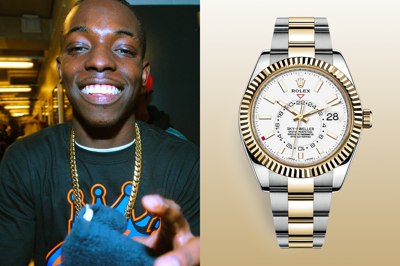 Bobby Shmurda Rolex Sky Dweller Wrist Check hypebeast watches style rap new york Rowdy Rebel diamonds jewellery jewelry accessories swiss made Rolex 