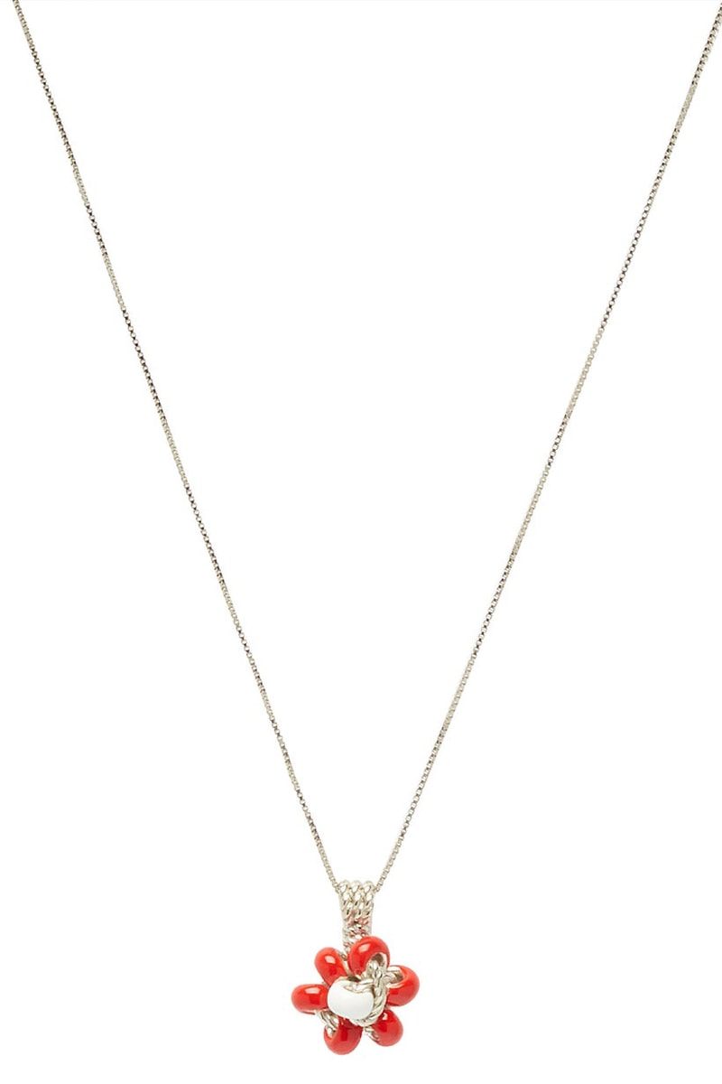 Bottega Veneta Floral Beaded Sterling Silver Box Chain Necklace Daniel Lee Necklaces Jewellery Jewelry MatchesFashion.com Expensive Rare Limited Edition Accessories Silver Hardware Braided Rope