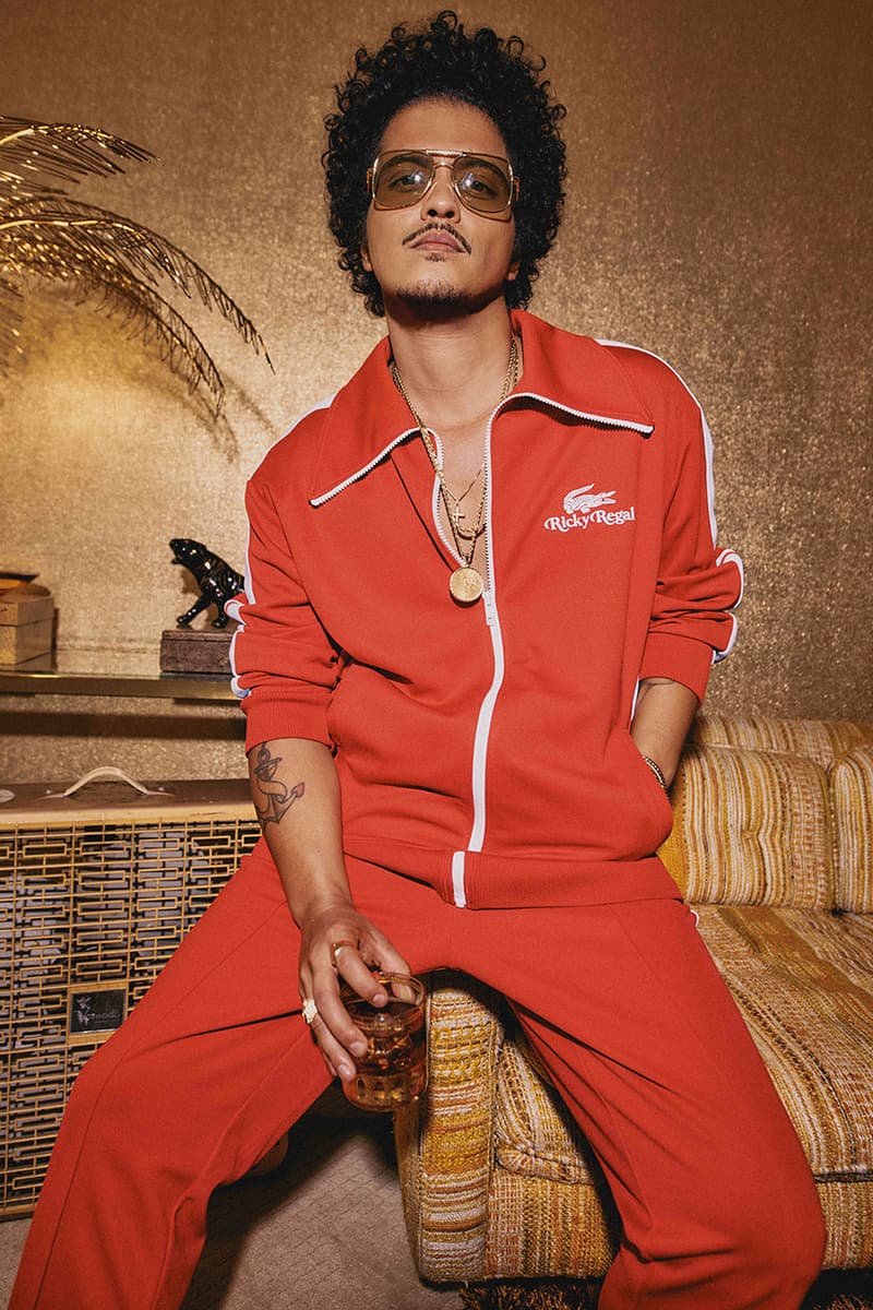 bruno mars lacoste ricky regal collection release date info store list buying guide photos price pop tracksuits shorts polo t shirts pants,slides and socks aviator sunglasses