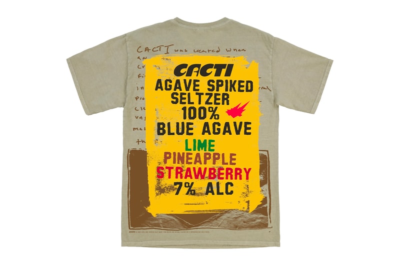CACTI Spiked Seltzer official merch release travis scott alcohol drinks rapper hip -hop endorsements Anheuser-Busch