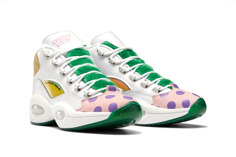 candy land reebok question mid allen iverson board game white pixie pink goal green rainbow trail tan brown polka dots GZ8826 official release date info photos price store list buying guide