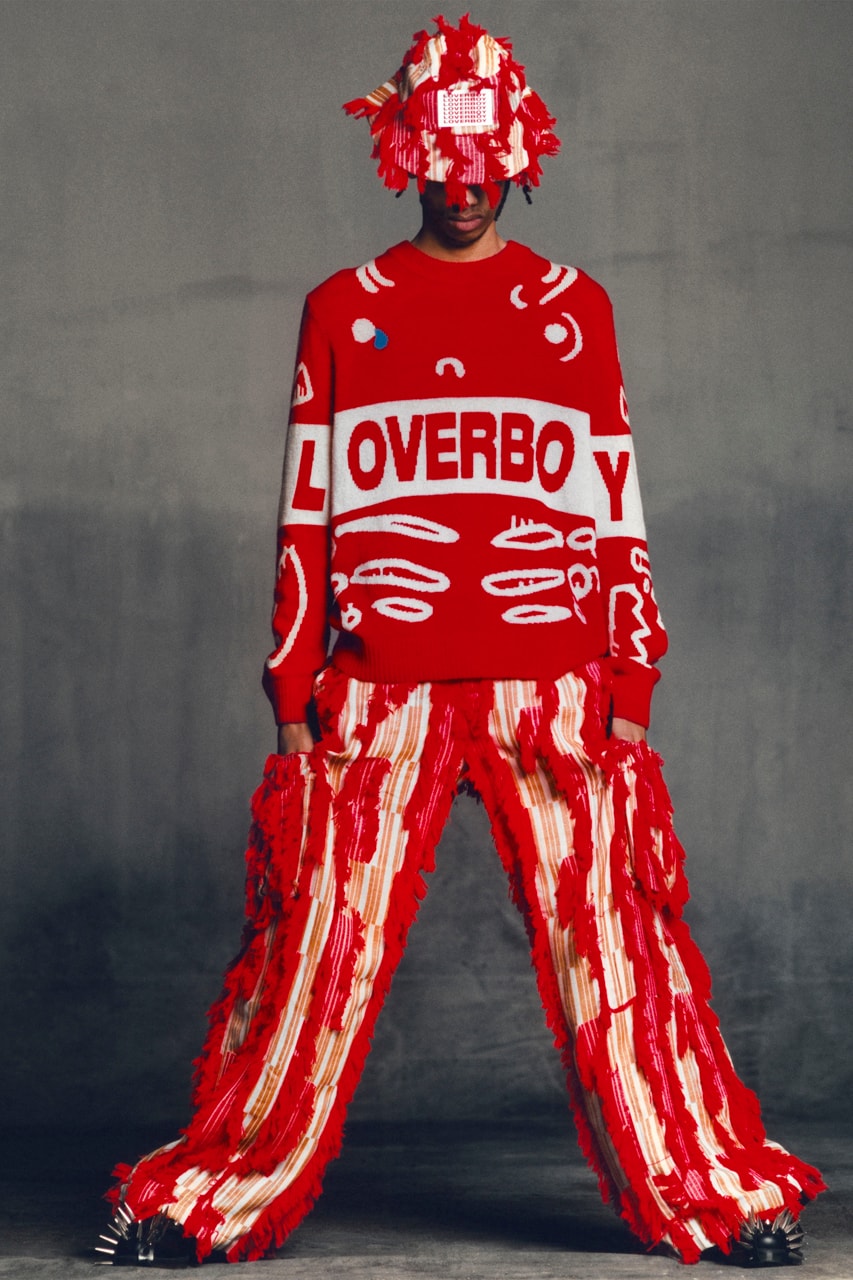 Charles Jeffrey LOVERBOY Fall/Winter 2021 Collection "Gloom" Scottish-London Based Emerging Designer Runway Fashion Week FW21 Genderless Androgynous Clothing Garments Accessories Paint Vintage Reworked Experimental 