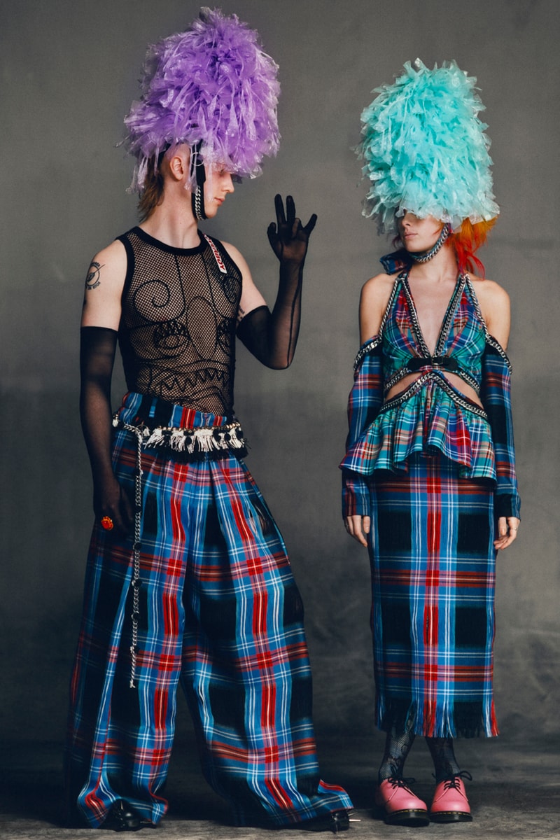 Charles Jeffrey LOVERBOY Fall/Winter 2021 Collection "Gloom" Scottish-London Based Emerging Designer Runway Fashion Week FW21 Genderless Androgynous Clothing Garments Accessories Paint Vintage Reworked Experimental 