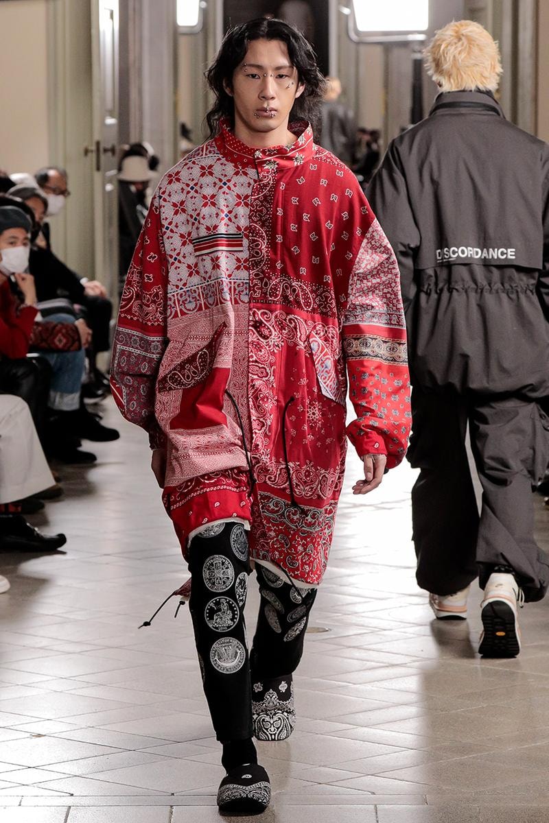 Children of the Discordance Fall/Winter 2021 Runway collection show fw21 face aj collaboration africa japan rakuten tokyo fashion week patchwork bandanna recouture