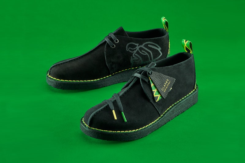 Clarks Originals Jamaica Pack Release Information yellow green wallabee desert boot trek hang tag fob