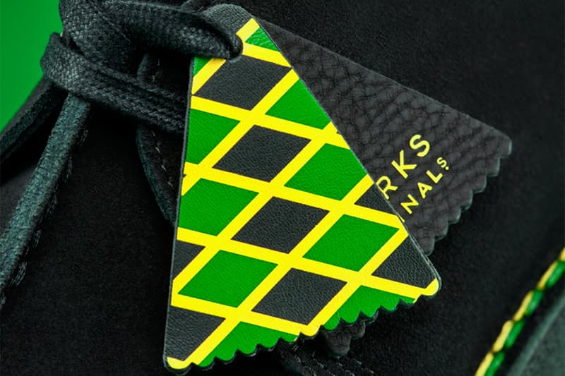 Clarks Originals Jamaica Pack Release Information yellow green wallabee desert boot trek hang tag fob