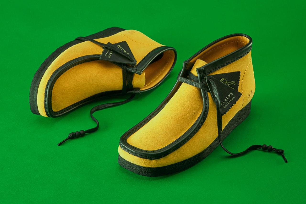 Clarks Originals Jamaica Pack Release Information yellow green wallabee desert boot trek hang tag fob