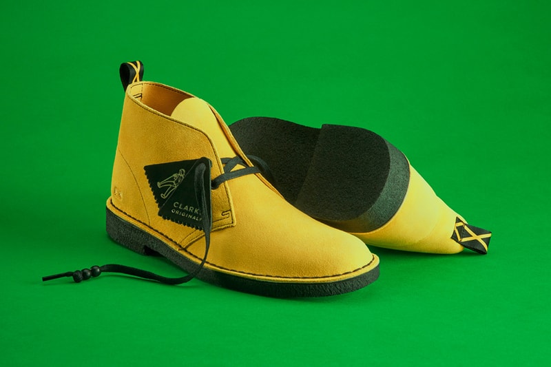 Clarks Originals Jamaica Pack Release Information yellow green wallabee desert boot trek hang tag fob