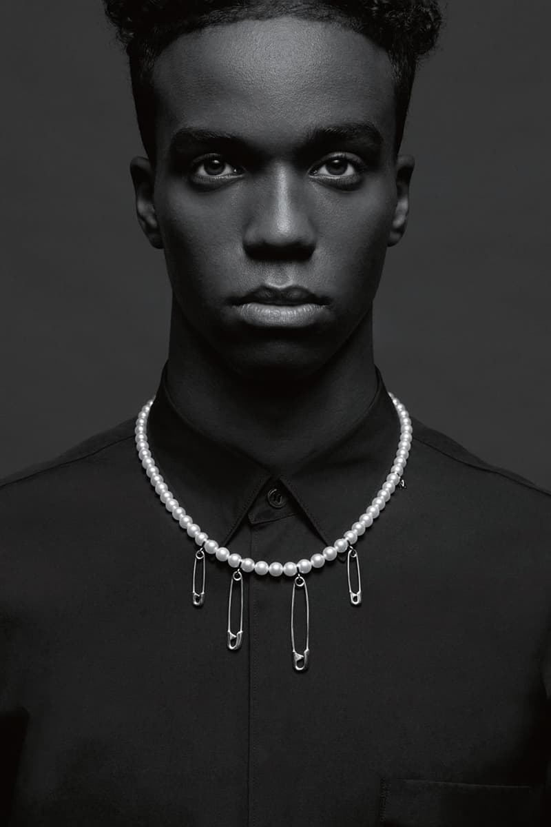COMME des GARÇONS x Mikimoto Pearl Necklaces SS21 spring summer 2021 dover street market sign up collaboration jewelry collection silver stud safety pin
