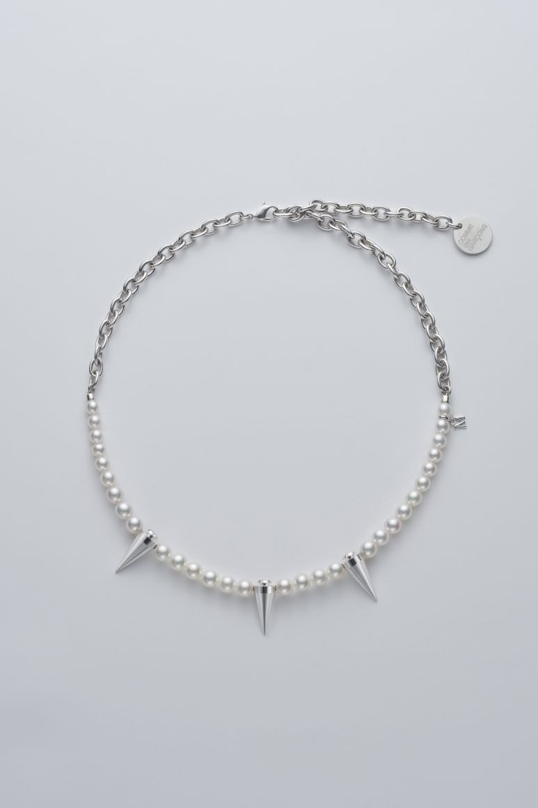 COMME des GARÇONS x Mikimoto Pearl Necklaces SS21 spring summer 2021 dover street market sign up collaboration jewelry collection silver stud safety pin