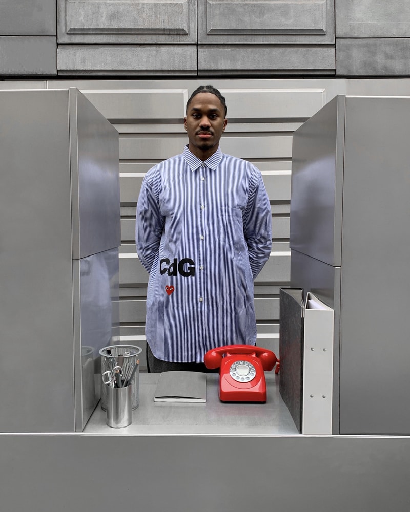 COMME DES GARÇONS PLAY x Nike Campaign Jean Jacques Ndjoli together role converse chuck taylor hoodie tee shirt sweater sneakers chuck 70 dover street market release date info buy cdg