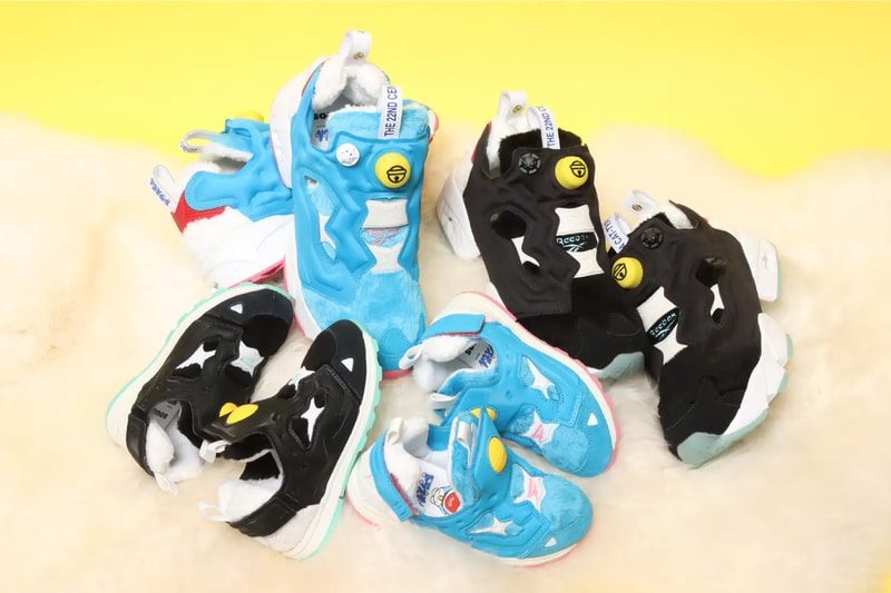 Doraemon atmos reebok instapump fury mens kids blue white red black green official release date info photos price store list buying guide gv7287 gv7288 