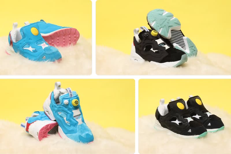 Doraemon atmos reebok instapump fury mens kids blue white red black green official release date info photos price store list buying guide gv7287 gv7288 