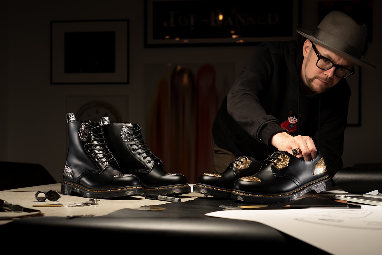 king nerd engraving dr martens 1460 1461 details metal black smooth leather boot shoe release information
